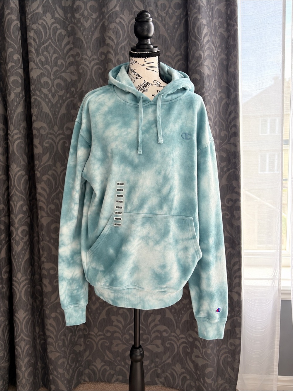 Champion Light Teal Tie-Dye Hoodie